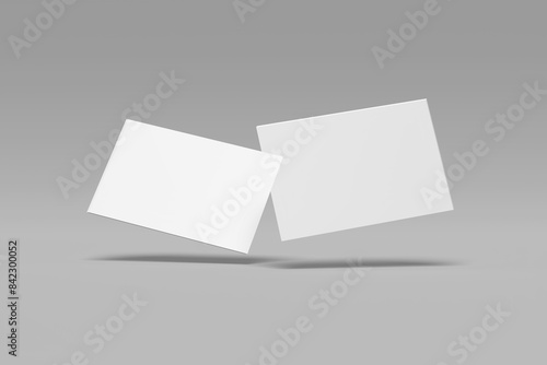 Blank Flying Business Card 85mm x 55mm Mockup 