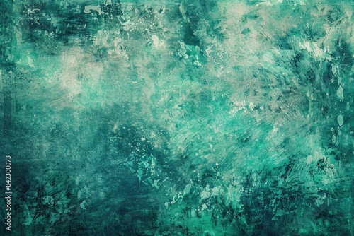 Green Blue Background. Grunge Paper Texture, Abstract Turquoise Design
