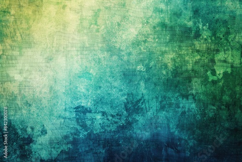 Green Blue Background. Grunge Paper Texture with Abstract Green and Blue Patterns