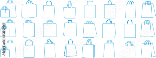 shopping bag line art illustration