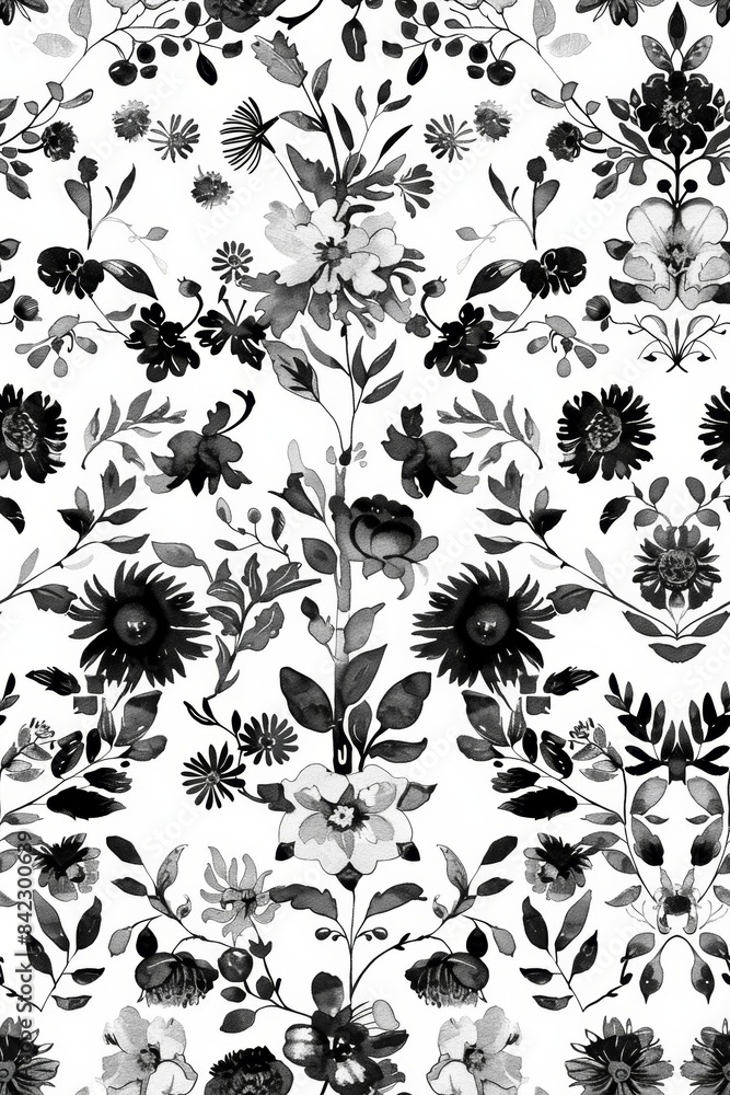 A seamless repeating pattern in black and white A seamless repeating pattern in black and white