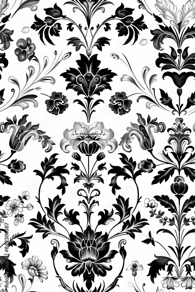 A seamless repeating pattern in black and white A seamless repeating pattern in black and white