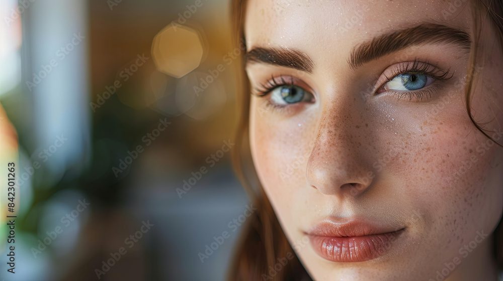 portrait of a beautiful woman with fresh skin in a beauty salon, generative AI portrait of a beautiful woman with fresh skin in a beauty salon, generative AI