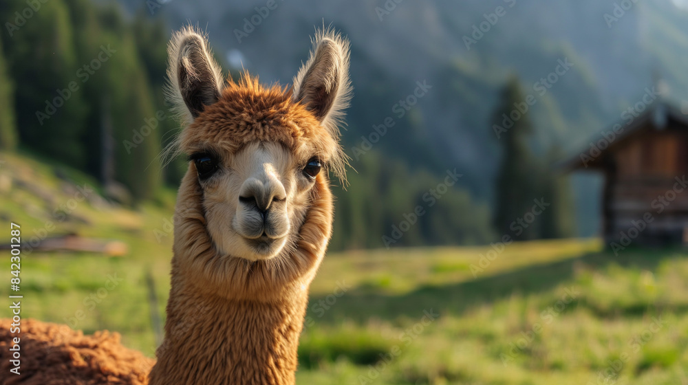 Fototapeta premium A cute alpaca 