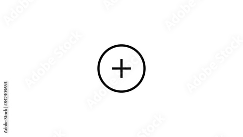 plus sign in circle on white background photo