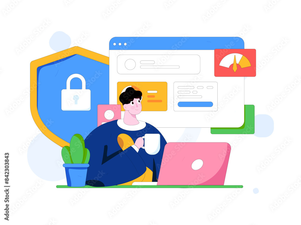 Business network security character flat vector concept operation hand drawn illustration
Business network security character flat vector concept operation hand drawn illustration