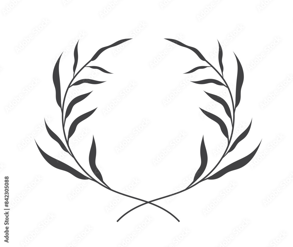 Laurel wreath. floral wreath. Branch and leaves. Vector illustration Laurel wreath. floral wreath. Branch and leaves. Vector illustration