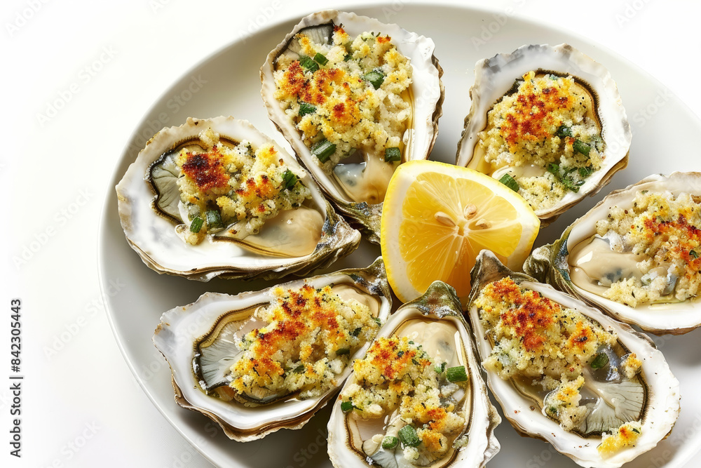 Baked Oysters with Crispy Panko Crust and Tangy Lemon Baked Oysters with Crispy Panko Crust and Tangy Lemon