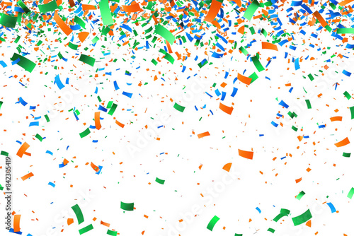 Vibrant falling confetti in various colors creating a festive and celebratory atmosphere on a black background.