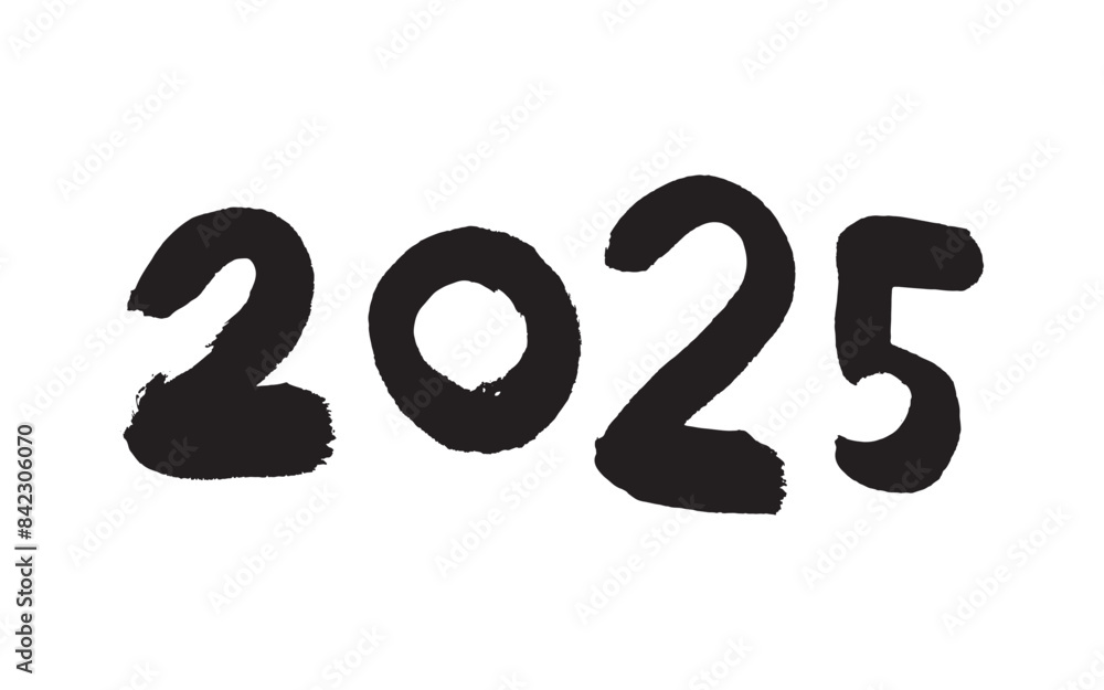 2025年 手書きの筆文字 年賀状素材 2025年 手書きの筆文字 年賀状素材