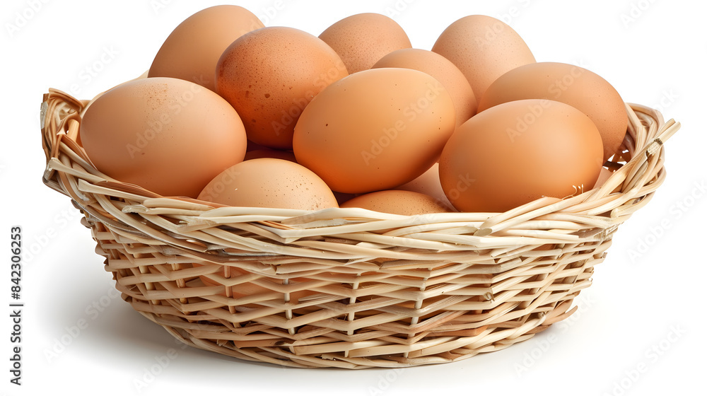 Brown eggs in the basket on white
Brown eggs in the basket on white
