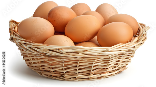 Wallpaper Mural 
Brown eggs in the basket on white Torontodigital.ca