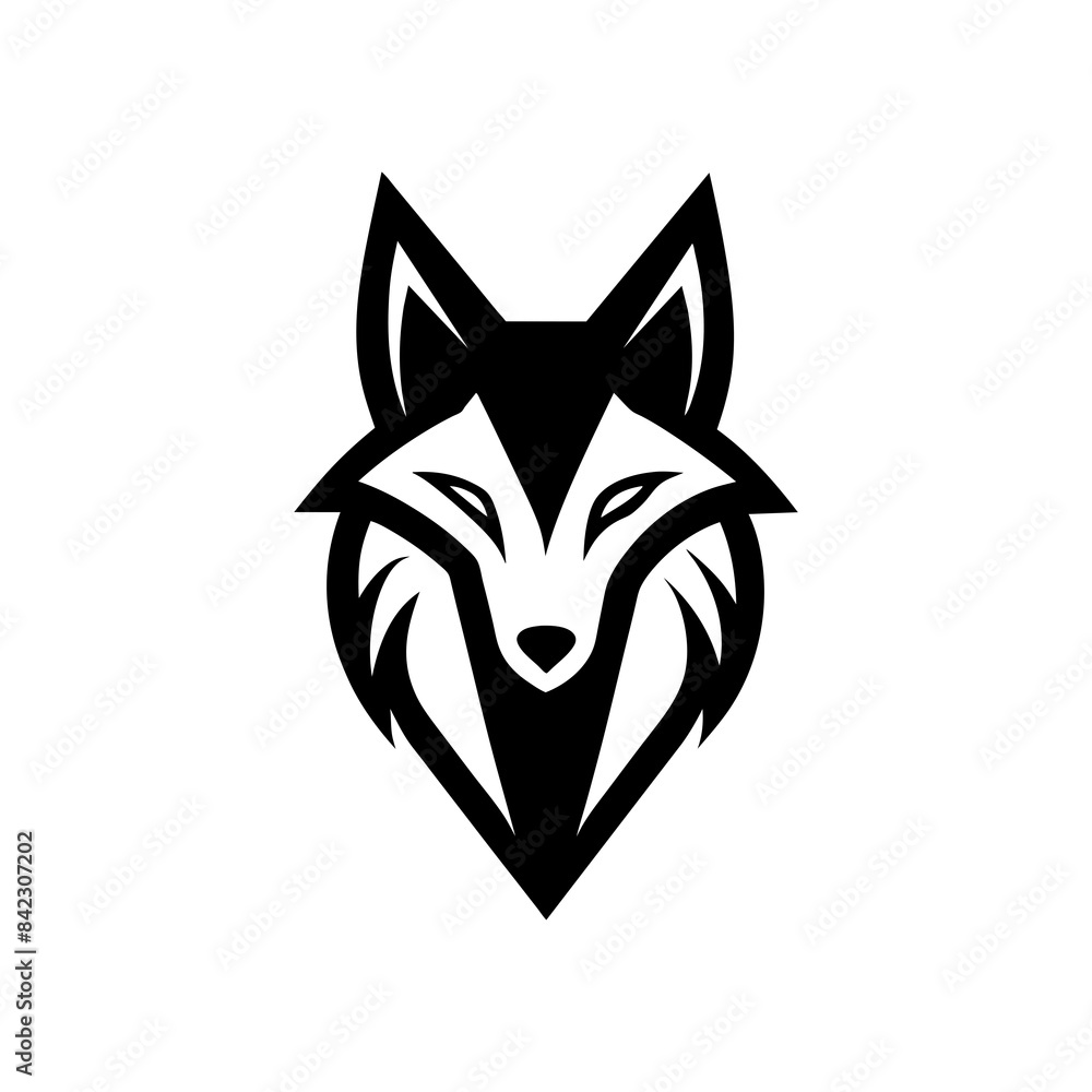 Obraz premium Minimalist golden wolf logo vector art illustration icon