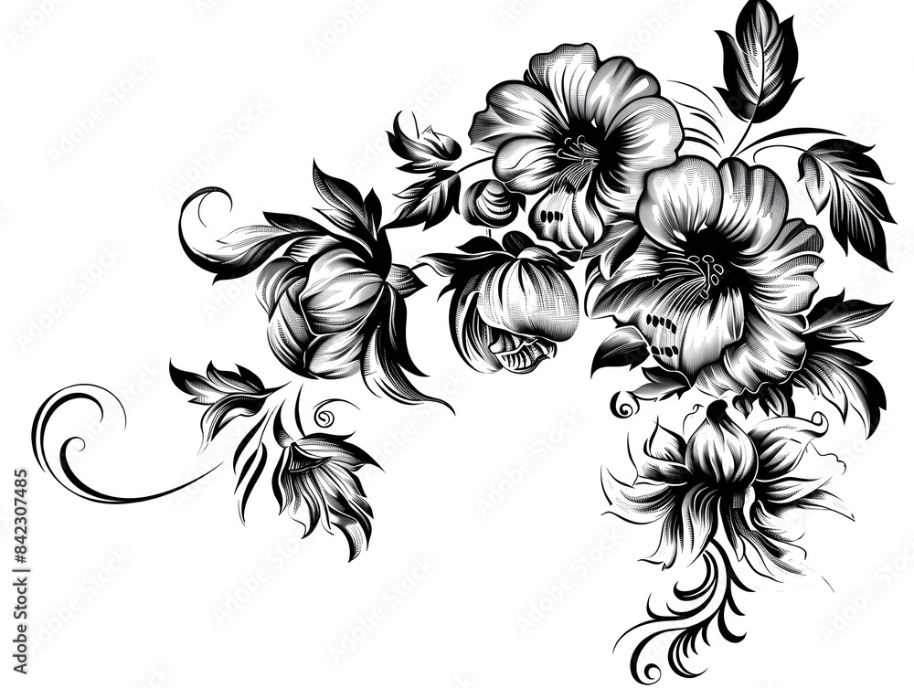 black and white floral background black and white floral background