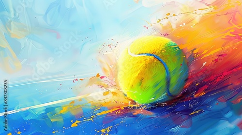 Magnificent Tennis, Colorful abstract tennis background, Sports poster illustration