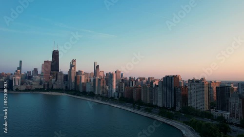 Wallpaper Mural Cityscape Of Chicago Waterfront and Skyline At Dusk Torontodigital.ca