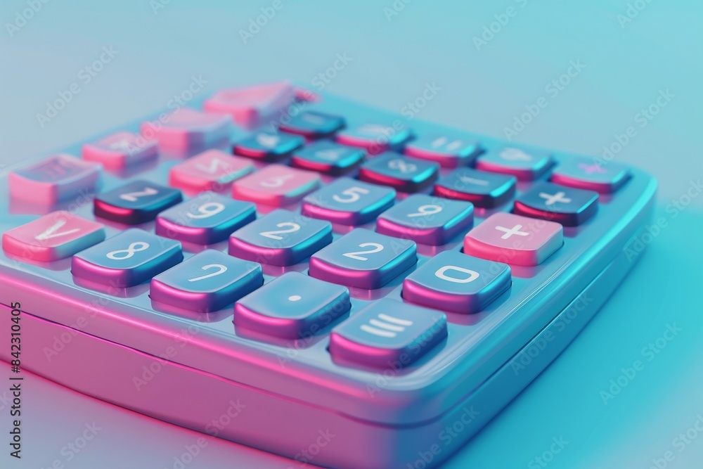 A calculator with background and buttons A calculator with background and buttons