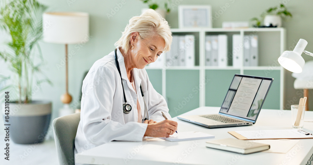 Hands, doctor and scroll on tablet in hospital for telehealth, contact or notification on application. Medic, digital touchscreen and click for review, report or notes for research at wellness clinic Hands, doctor and scroll on tablet in hospital for telehealth, contact or notification on application. Medic, digital touchscreen and click for review, report or notes for research at wellness clinic