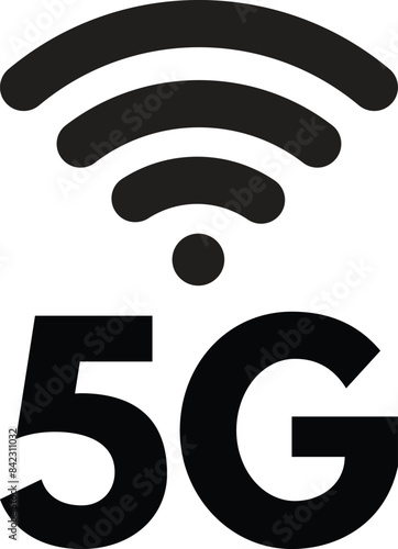 5G signal icon isolated on white background . 5G network icon . Vector illustration