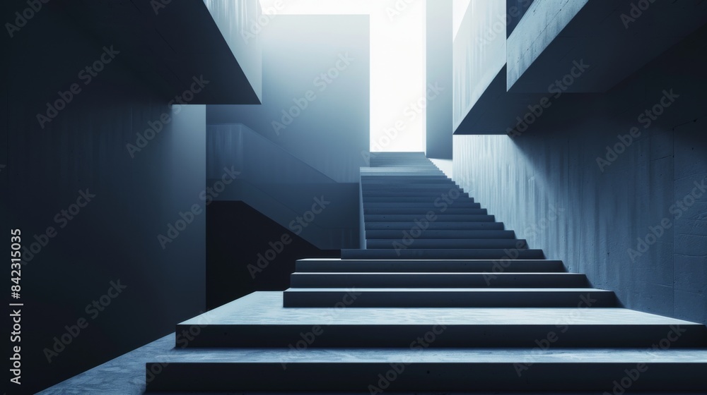 Obraz premium Minimalistic Abstract Architecture Desktop Wallpaper, Geometric Shapes, Monochromatic color, Modern Simplicity, banner design, brochure, pattern design, web, wallpaper, background template