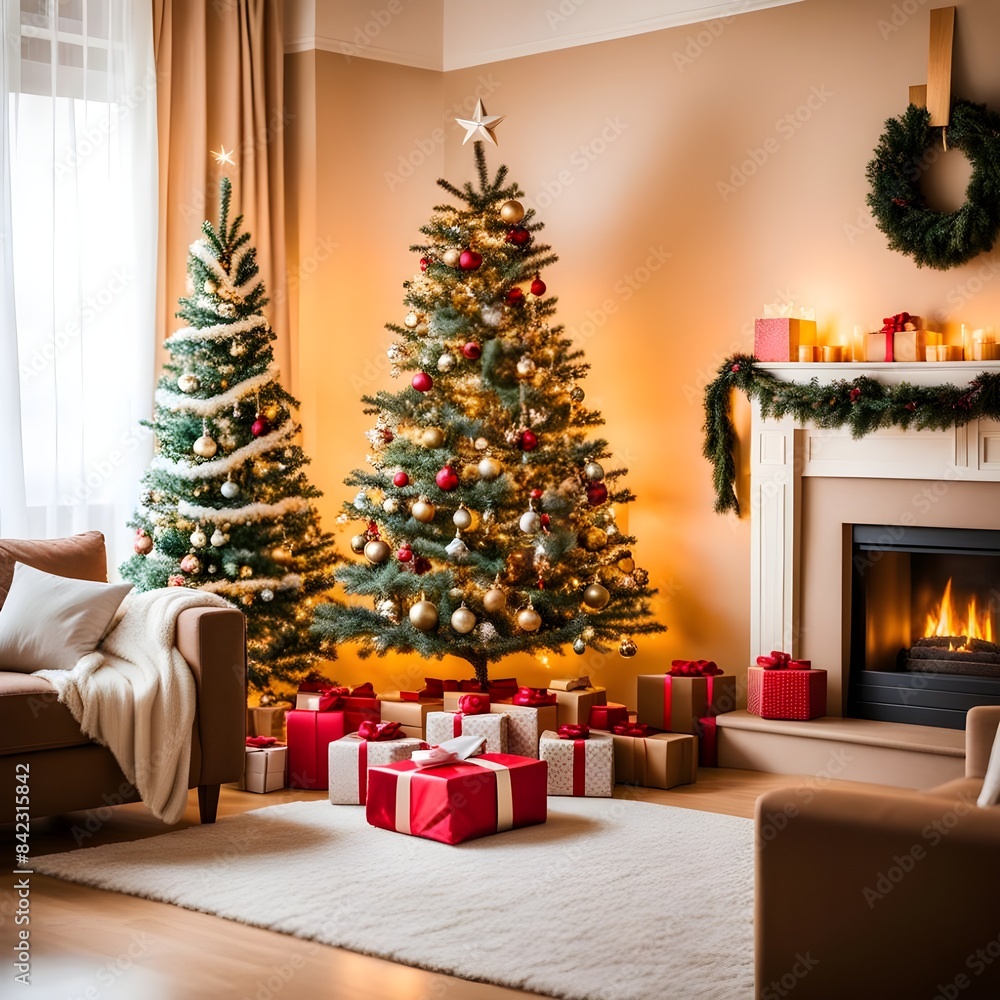 living room decorated for Christmas living room decorated for Christmas