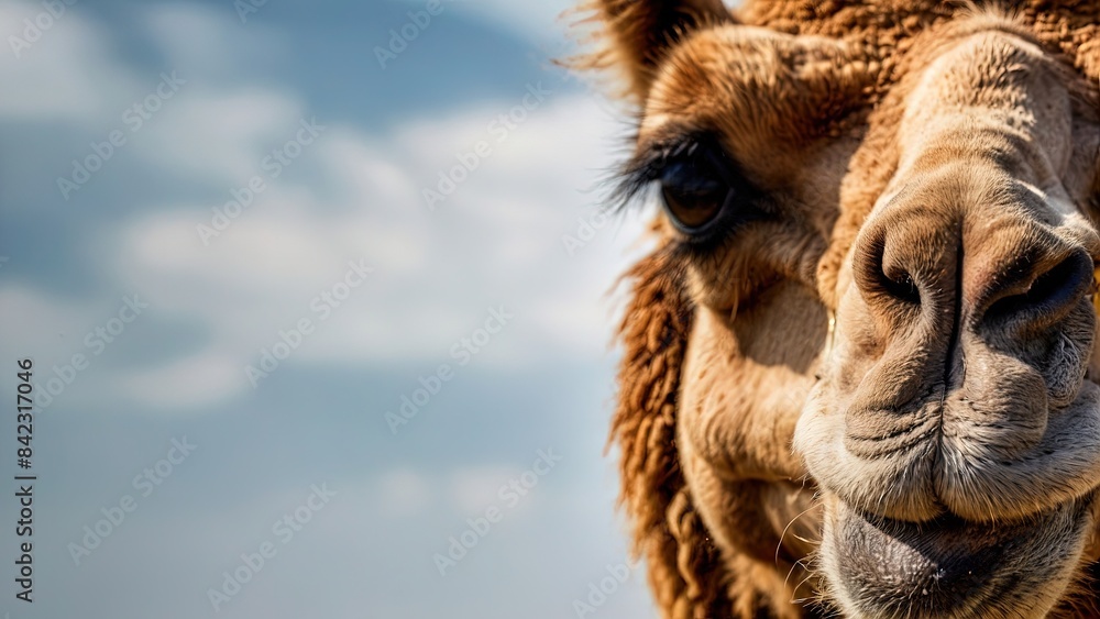 Fototapeta premium A Camel with an Arid Desert Background