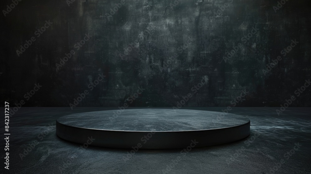 Concrete Platform in Dark Room Concrete Platform in Dark Room