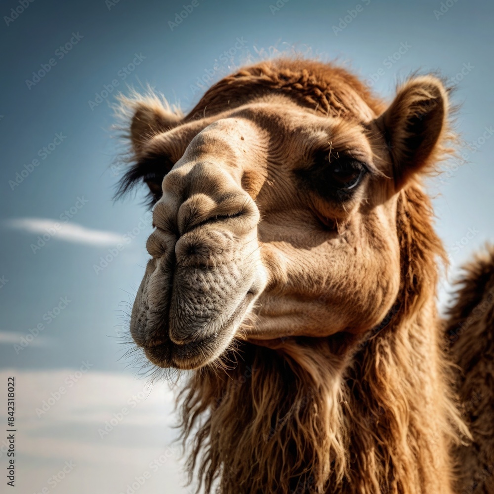 Fototapeta premium A Camel with an Arid Desert Background