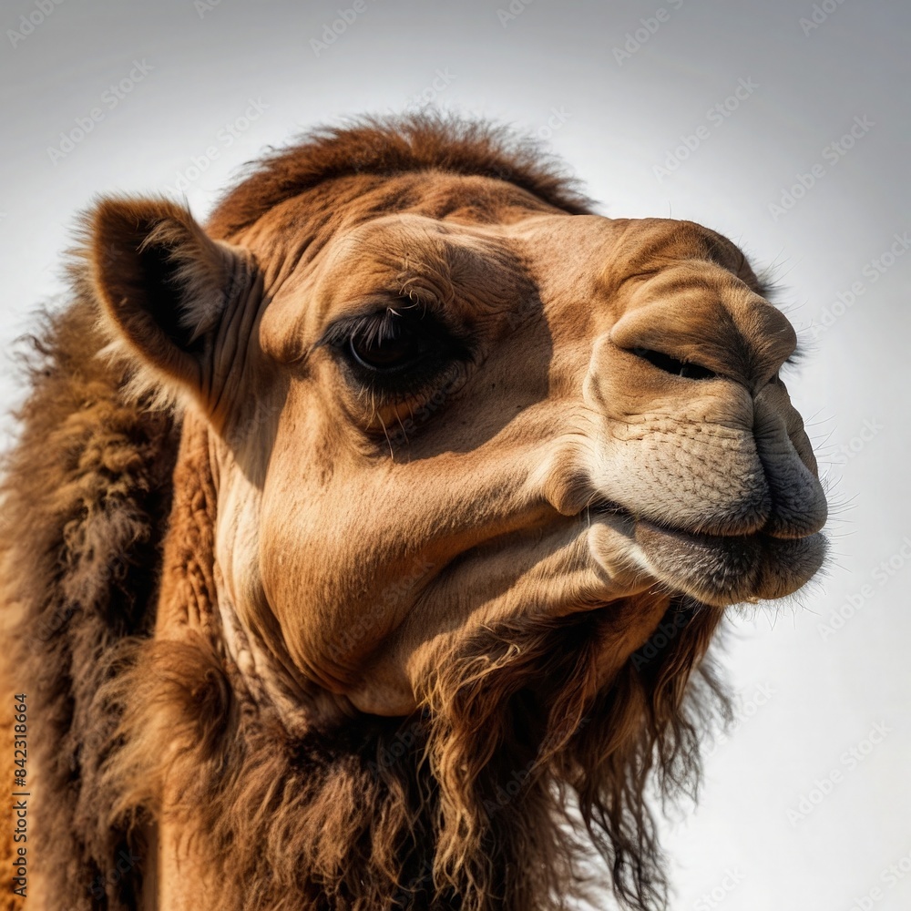 Obraz premium A Camel with an Arid Desert Background
