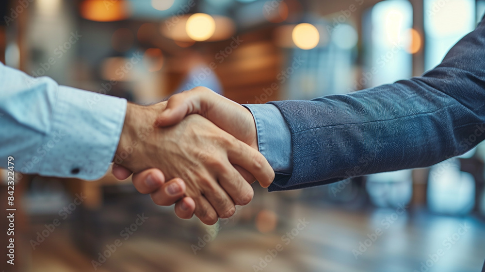 Close up of handshake in the office. Close up of handshake in the office.