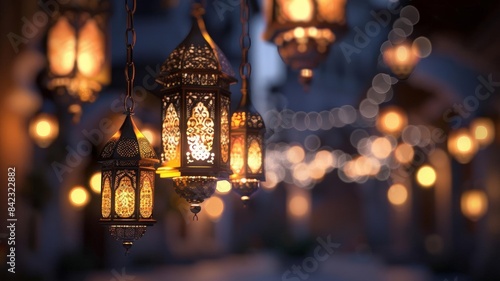 Eid Mubarak Night Lanterns with Blur Effects © Mulyadi Lim