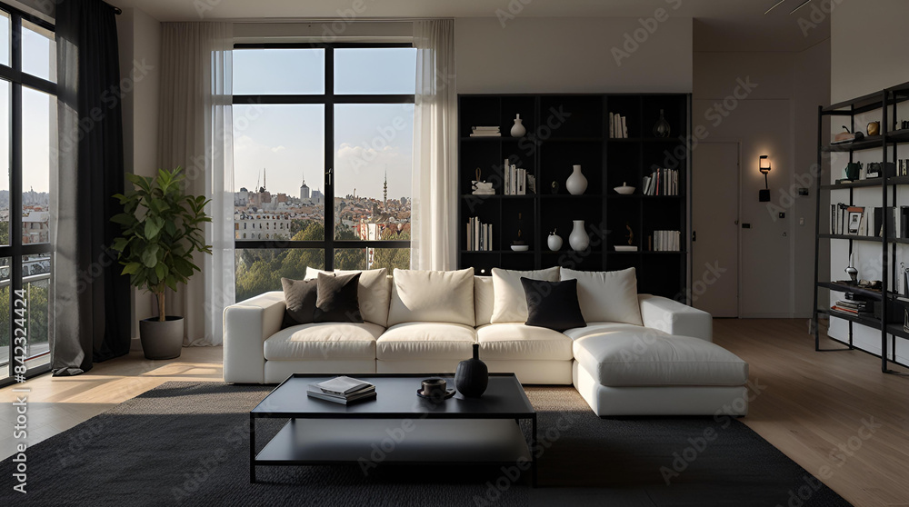 living room interior. Generative AI	