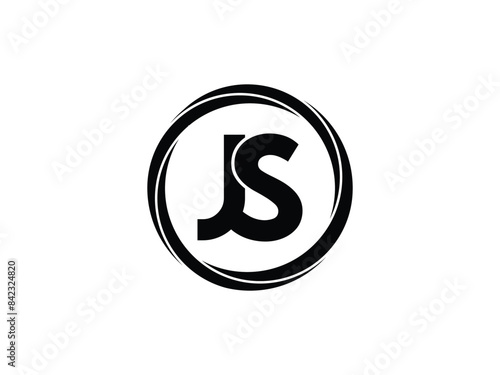 Creative And Modern JS Logo Design. JS Circular Letter Logo with Circle vector design.