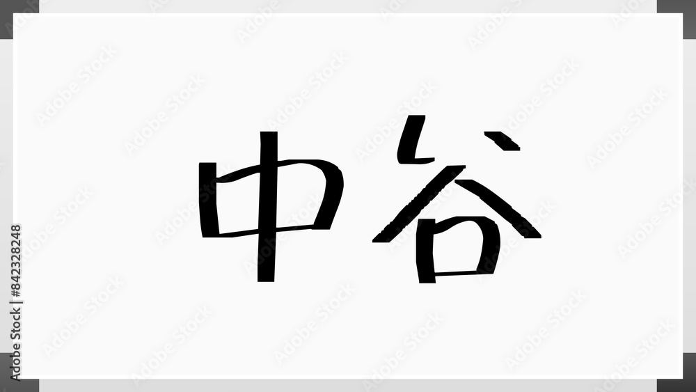 中谷 (日本人の名前・苗字) のホワイトボード風イラスト 中谷 (日本人の名前・苗字) のホワイトボード風イラスト