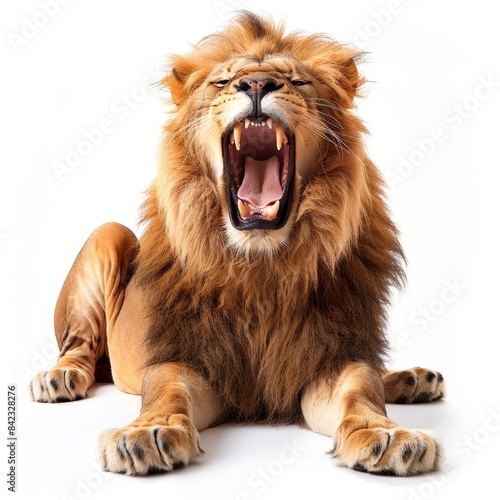 lion with its mouth open and its mouth wide open