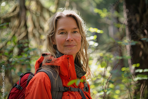 Woman leading environmental conservation initiative, rallying others to protect nature