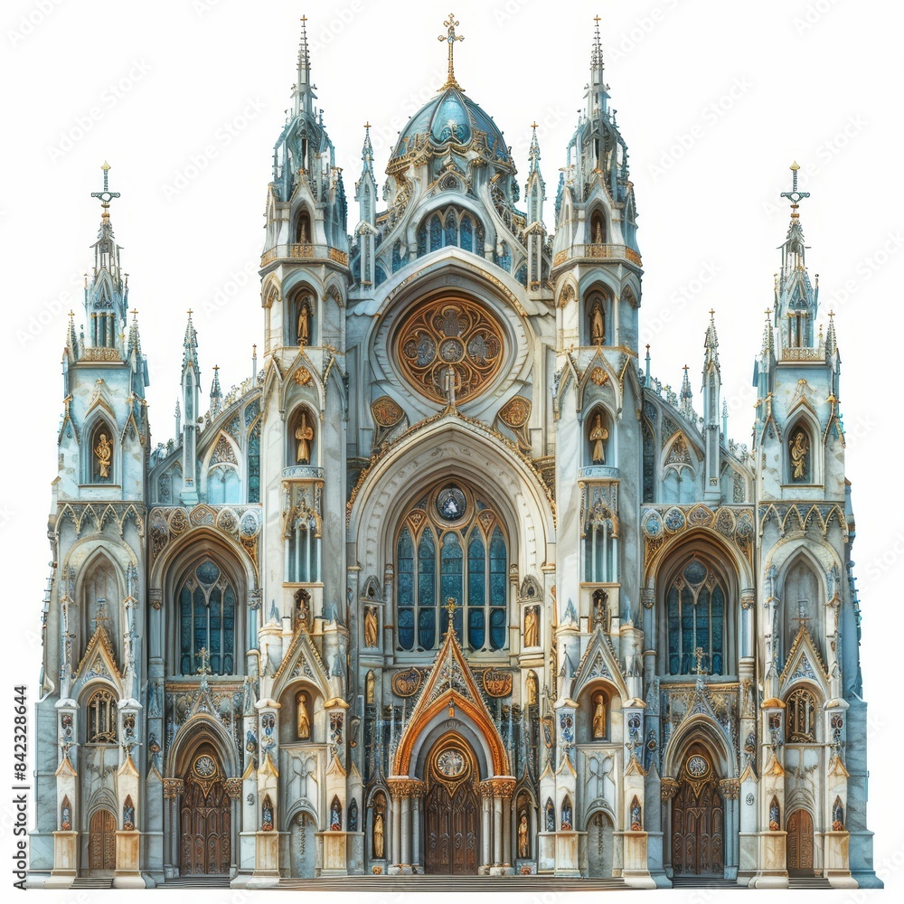 large cathedral with a clock on the front large cathedral with a clock on the front