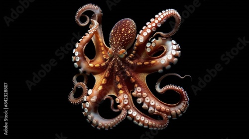 Common octopus Octopus vulgaris Wildlife animal : Generative AI © The Little Hut