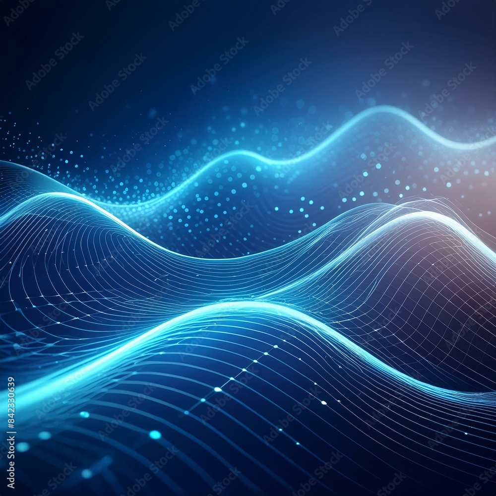 Beautiful Digital Wave Background Concept with Glowing Defocused Particles Beautiful Digital Wave Background Concept with Glowing Defocused Particles