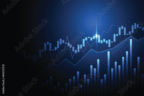Business candle stick graph chart of stock market investment trading on white background design. Bullish point, Trend of graph. Vector illustration