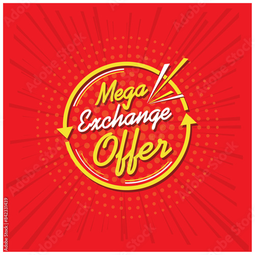 Mega Exchange offer Logo Unit Vector Design. Retail, Sale, Electronics, E commerce, Shopping, Online Shopping Logos
