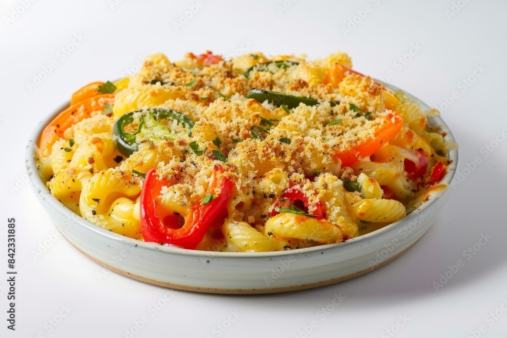 Baked Pepper Mac and Cheese with Colorful Bell Peppers and Herbs Baked Pepper Mac and Cheese with Colorful Bell Peppers and Herbs