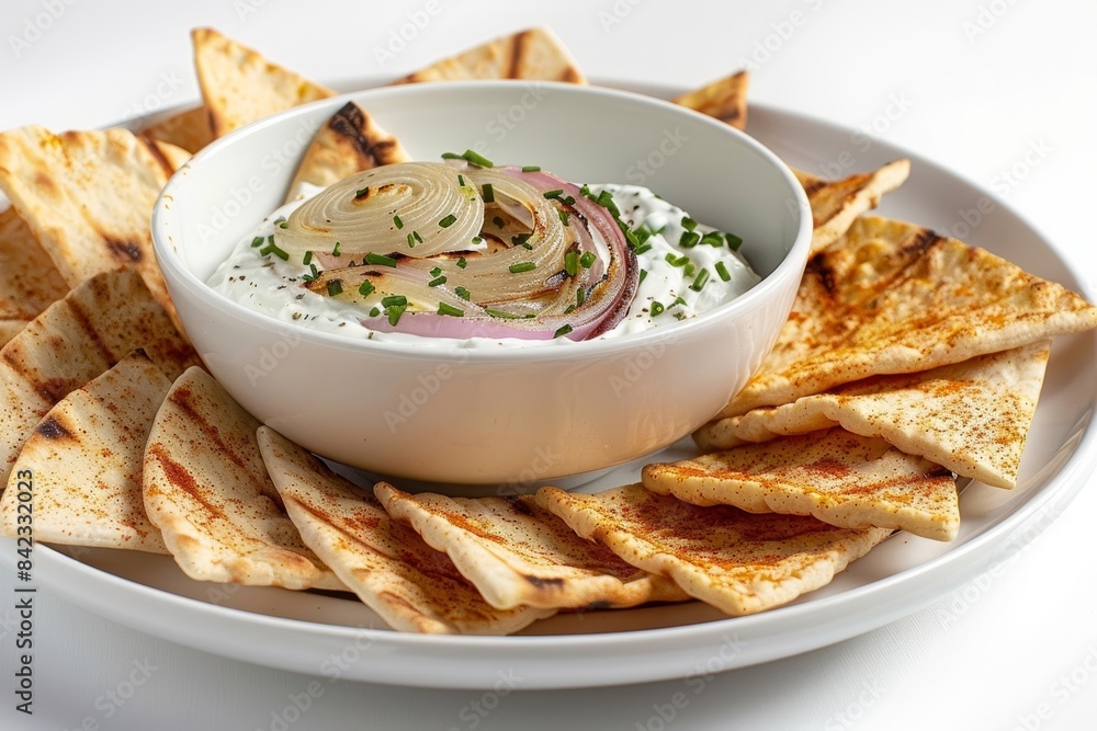 Baked Pita Chips and Velvety Charred Three Onion Dip Baked Pita Chips and Velvety Charred Three Onion Dip
