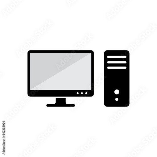 Desktop Computer icon. PC icon design isolated on a white background. © Hunter Leader