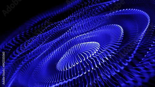 Abstract  particles and line twist and movement, Loop motion abstract background photo