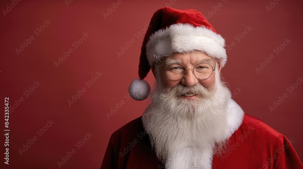 Santa Claus Portrait with a Red Background. Santa Claus Portrait with a Red Background.