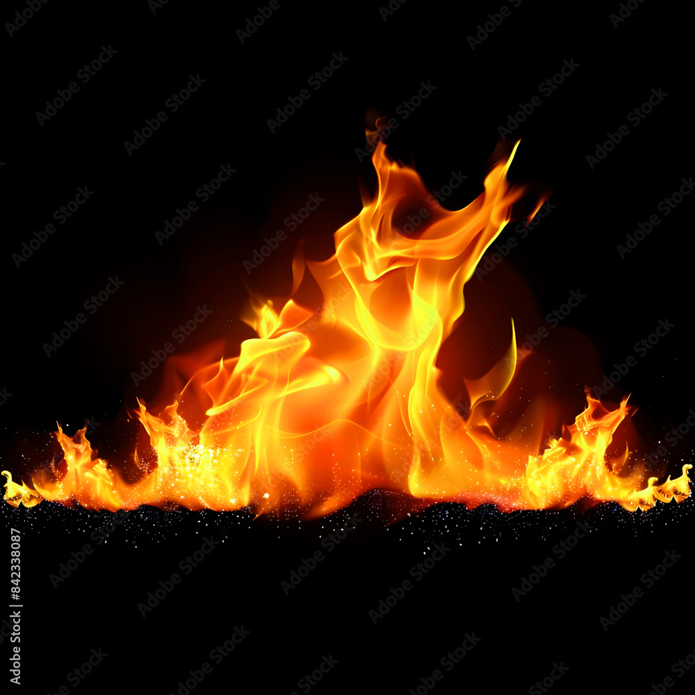 Fototapeta premium Fire abstract background with flames