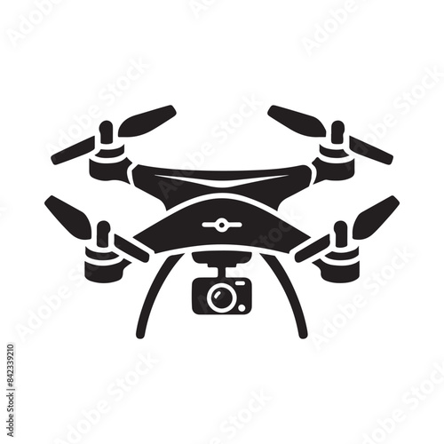 Drone silhouette vector art illustration.