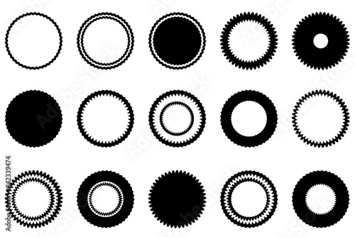 シンプルなギザギザのフレームセット、アイコンセット