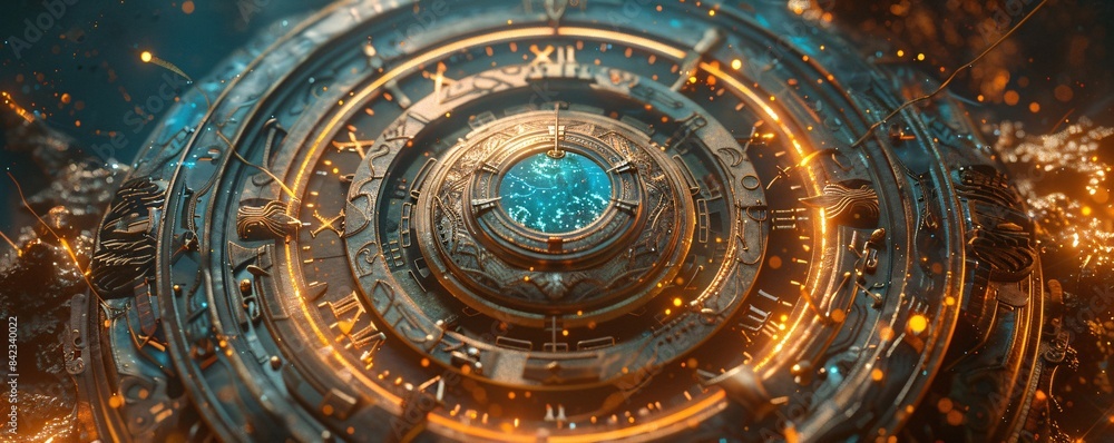 Obraz premium Creative zodiac wheel with space for editorial text